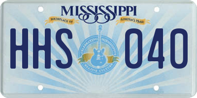 MS license plate HHS040