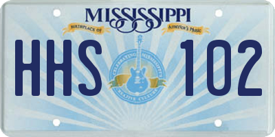 MS license plate HHS102