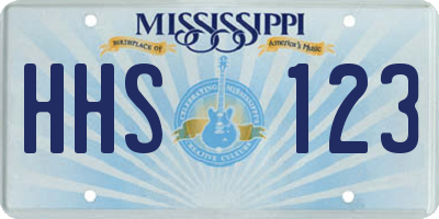 MS license plate HHS123