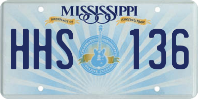 MS license plate HHS136