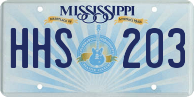 MS license plate HHS203