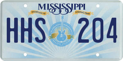 MS license plate HHS204