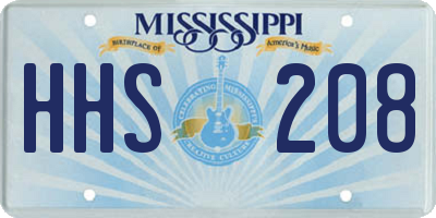 MS license plate HHS208