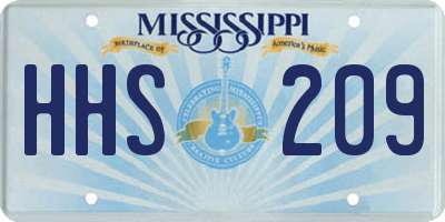 MS license plate HHS209
