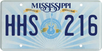 MS license plate HHS216