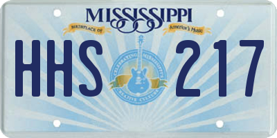 MS license plate HHS217