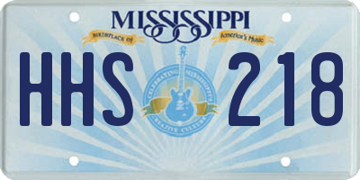 MS license plate HHS218
