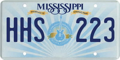 MS license plate HHS223