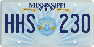 MS license plate HHS230