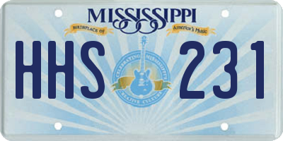 MS license plate HHS231
