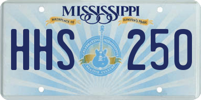 MS license plate HHS250