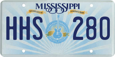 MS license plate HHS280