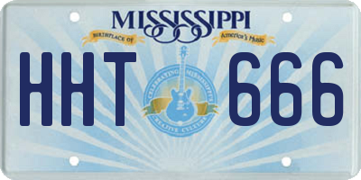 MS license plate HHT666