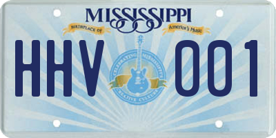 MS license plate HHV001