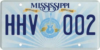 MS license plate HHV002