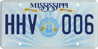 MS license plate HHV006