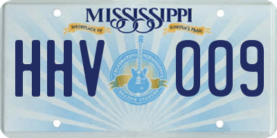 MS license plate HHV009