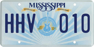 MS license plate HHV010