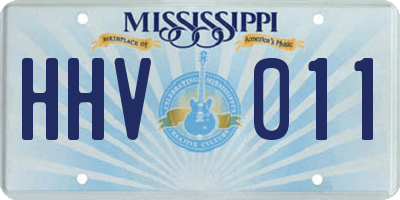 MS license plate HHV011