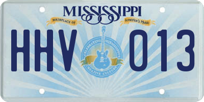 MS license plate HHV013