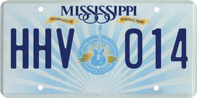 MS license plate HHV014