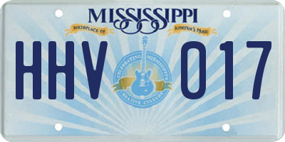 MS license plate HHV017