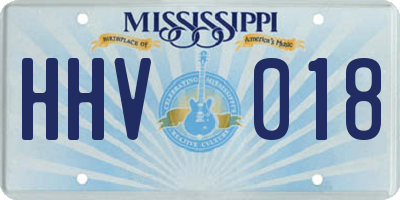 MS license plate HHV018