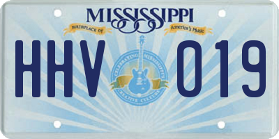 MS license plate HHV019