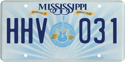 MS license plate HHV031