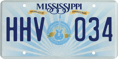 MS license plate HHV034