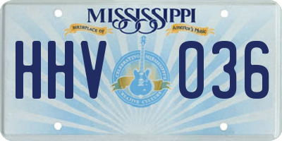 MS license plate HHV036