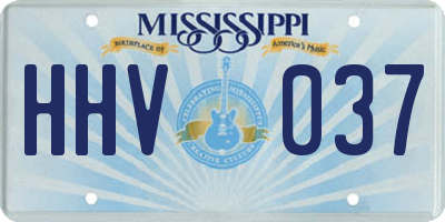 MS license plate HHV037