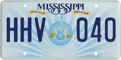 MS license plate HHV040