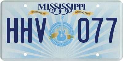 MS license plate HHV077