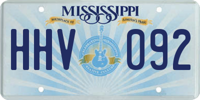 MS license plate HHV092