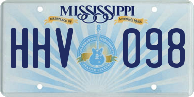 MS license plate HHV098