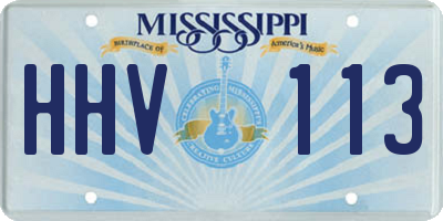 MS license plate HHV113