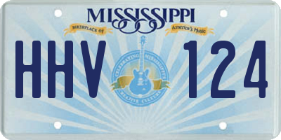 MS license plate HHV124