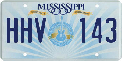 MS license plate HHV143