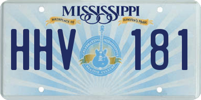 MS license plate HHV181