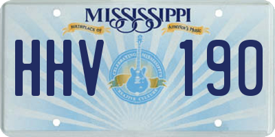 MS license plate HHV190
