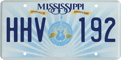 MS license plate HHV192