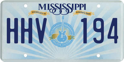 MS license plate HHV194