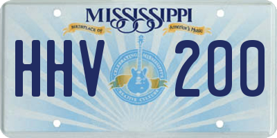 MS license plate HHV200