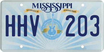 MS license plate HHV203