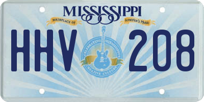 MS license plate HHV208