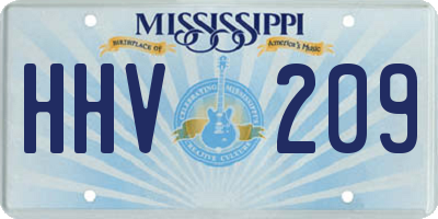 MS license plate HHV209