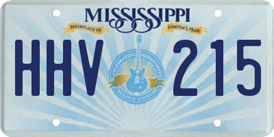 MS license plate HHV215