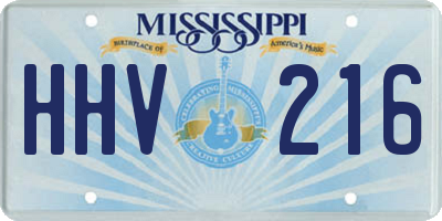 MS license plate HHV216