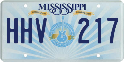 MS license plate HHV217